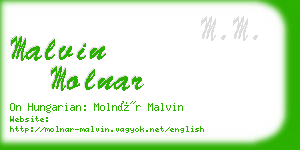 malvin molnar business card